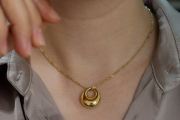 Gold Jewelry French Waterdrop Pendant Twisted Chain Necklace Handmade