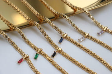 18K GOLD FILLED Vintage Choker Necklace Women Choker Necklace, WATERPROOF Gold Gift Jewelry Anti Tarnish Gemstone Zircon Necklace Moldavite