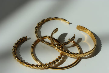 18K Gold Filled Cuff Bracelet Stainless Steel Adjustable Bracelet