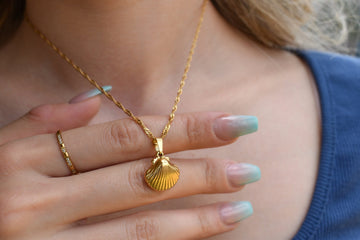 Gold Filled Seashell Necklace Seashell Charm Pendant Sea Shell Necklaces WaterProof