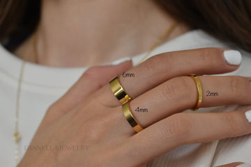 Gold Band Rings, Engagement Rings, Wedding Band Rings, Silver Modern Rings, Stackable Rings, Minimalist Flat Band Rings WATERPROOF Jewelry