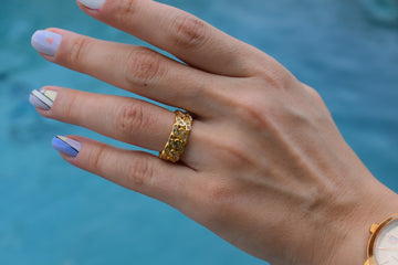 Statement Ring, Signet Rings, Gold Chunky Rings, Couples Rings, Zircon Stone Rings, WATERPROOF Women, Men Rings Gift