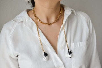 Earplugs Chain Necklace · Earplug Anti Lost Lanyard Gold Filled Choker Waterproof Earphone Silicon Holder Jewelry