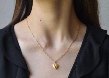 18k Gold Heart Locket Necklace Picture Photo Personalized Waterproof Necklace
