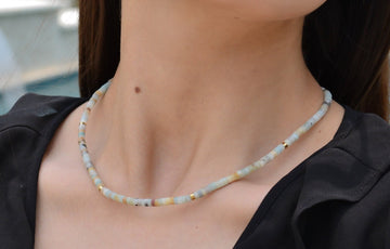 Grey Moonstone Beaded Powderite White Jade Summer Necklace · Colorful WATERPROOF Malachite Chakra Christmas Gift Women Handmade Jewelry