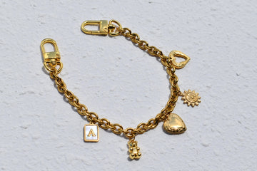 Chain Bag Charm, Gold Filled Purse Chain with Multi Charm, Women Handbag Charms, Bag Accessories Locket Birthstone Initial Charm