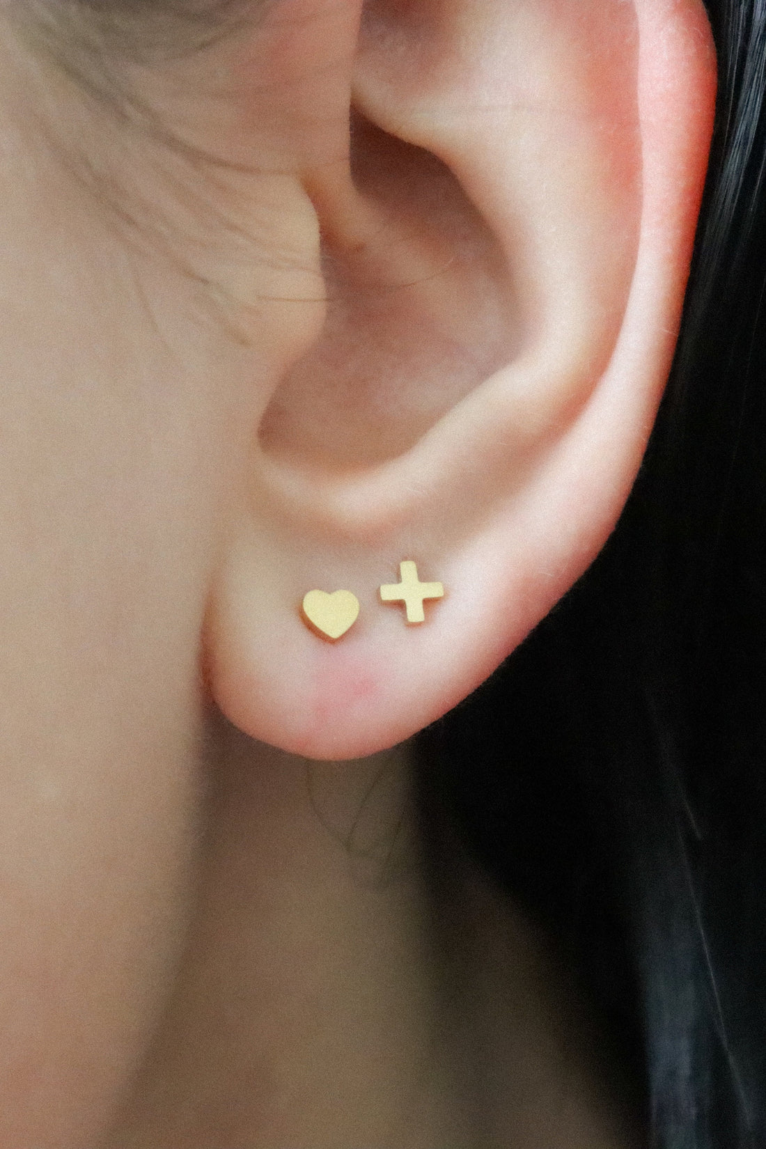 18k Gold Tiny Small Stud Earrings Minimalist Fashion Geometric X Shape Heart Butterfly Women Simple Earrings WATERPROOF Jewelry Gift Her