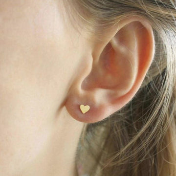 Gold Filled Stud Earrings Heart Cross Unique Shaped Set Minimalist Gold Love Tiny Jewelry Waterproof Piercing Butterfly Her Bridesmaid Gifts