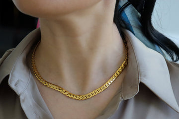18K Gold Bamboo Chain Vintage Style Snake Chain WATERPROOF Necklaces Stainless Steel Choker Chain Jewelry Gold Gift for Her Handmade Jewelry