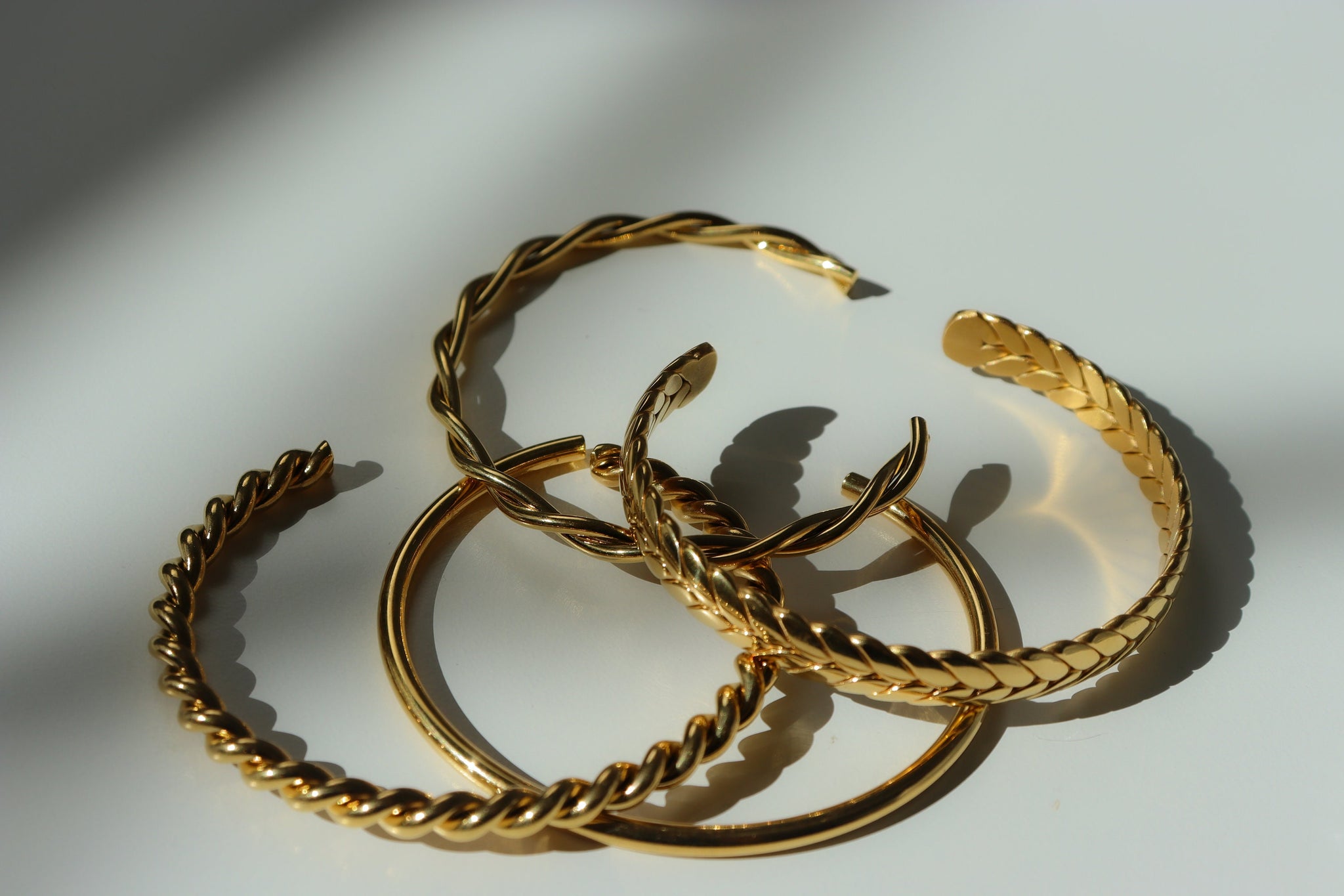 18K Gold Filled Cuff Bracelet Stainless Steel Adjustable Bracelet