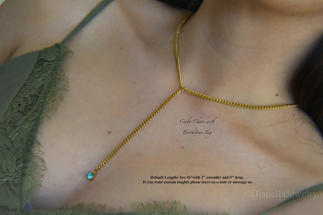 Gold Lariat Necklace - Dainty Minimalist Lariat Y Gold Y Necklace