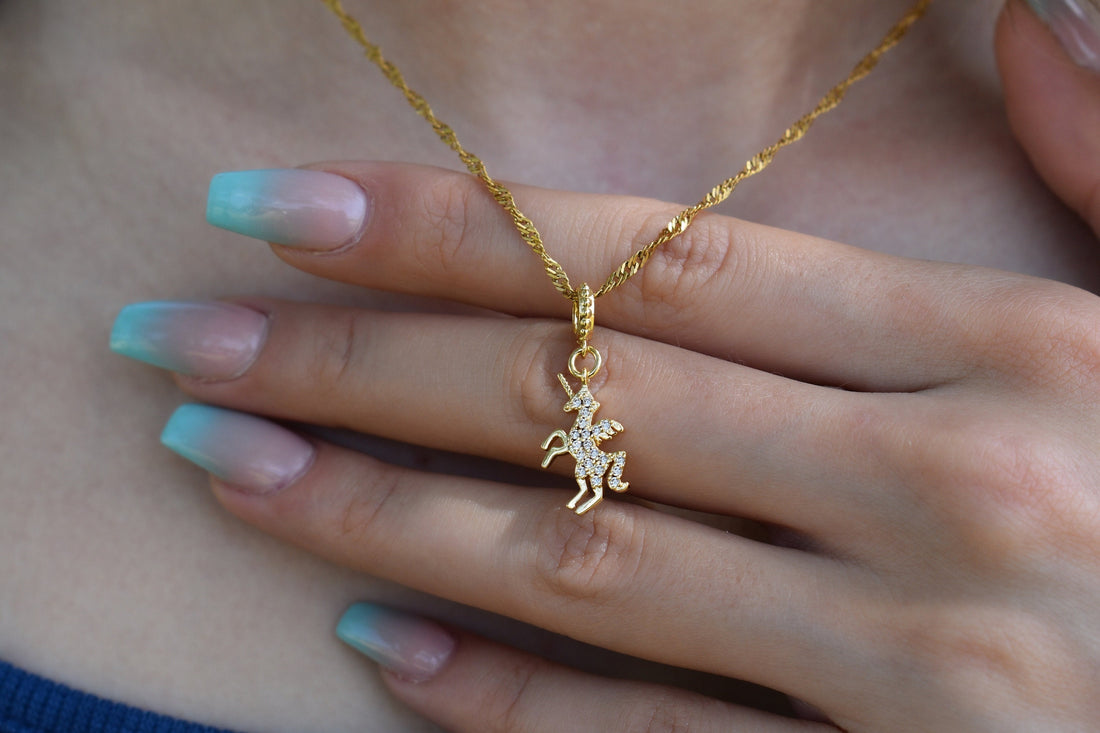 Gold Unicorn Necklace Jewelry · Wing Pendant Horse Necklace Birthday Gift For Girl Her Waterproof