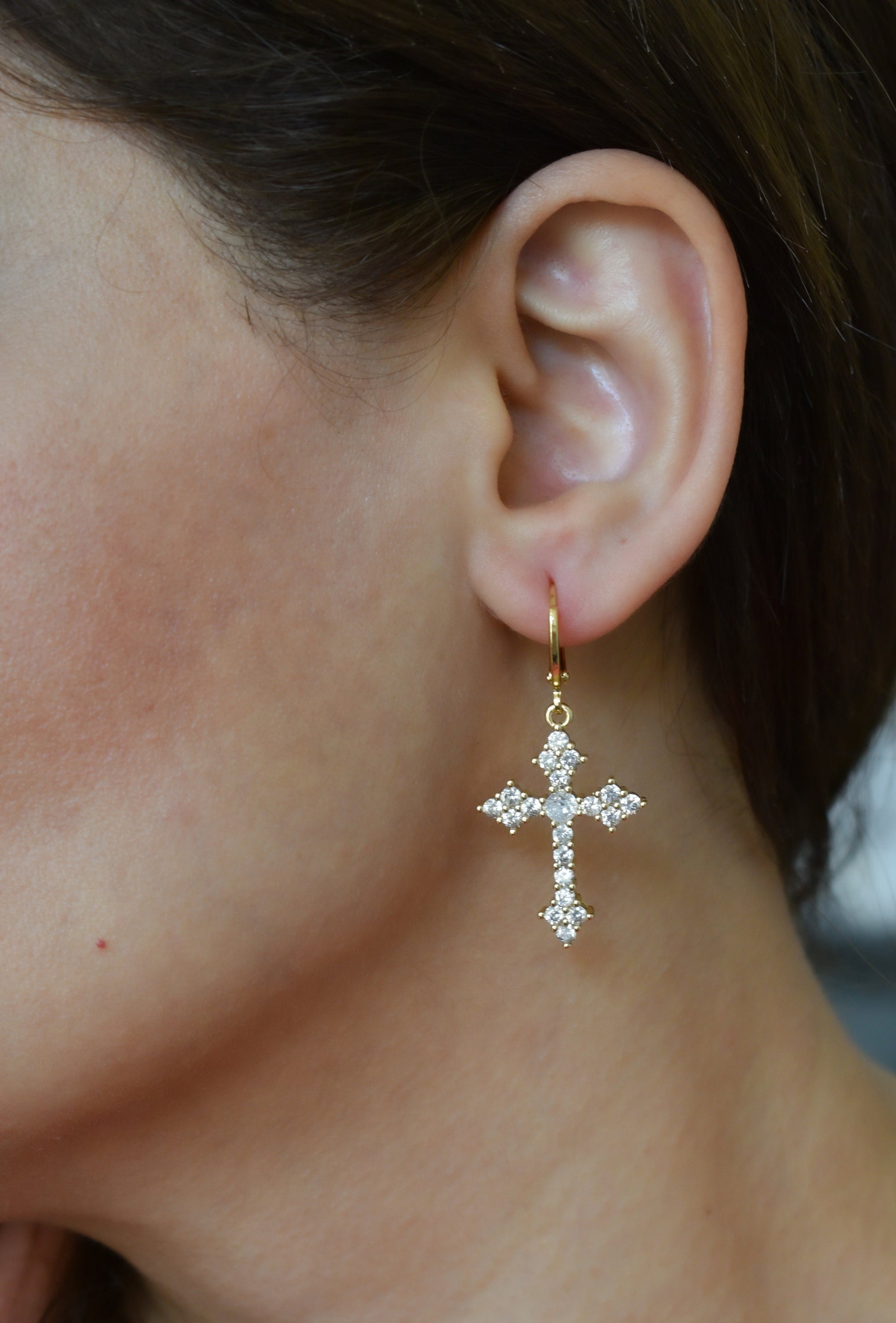 C Style Cross Earrings