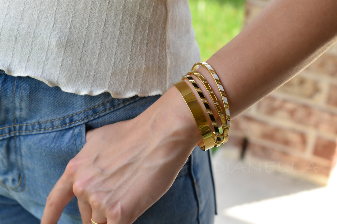 Gold FILLED Cuff Bracelet, Gold Bangle Bracelet, Diamond Minimalist Custom Bracelet