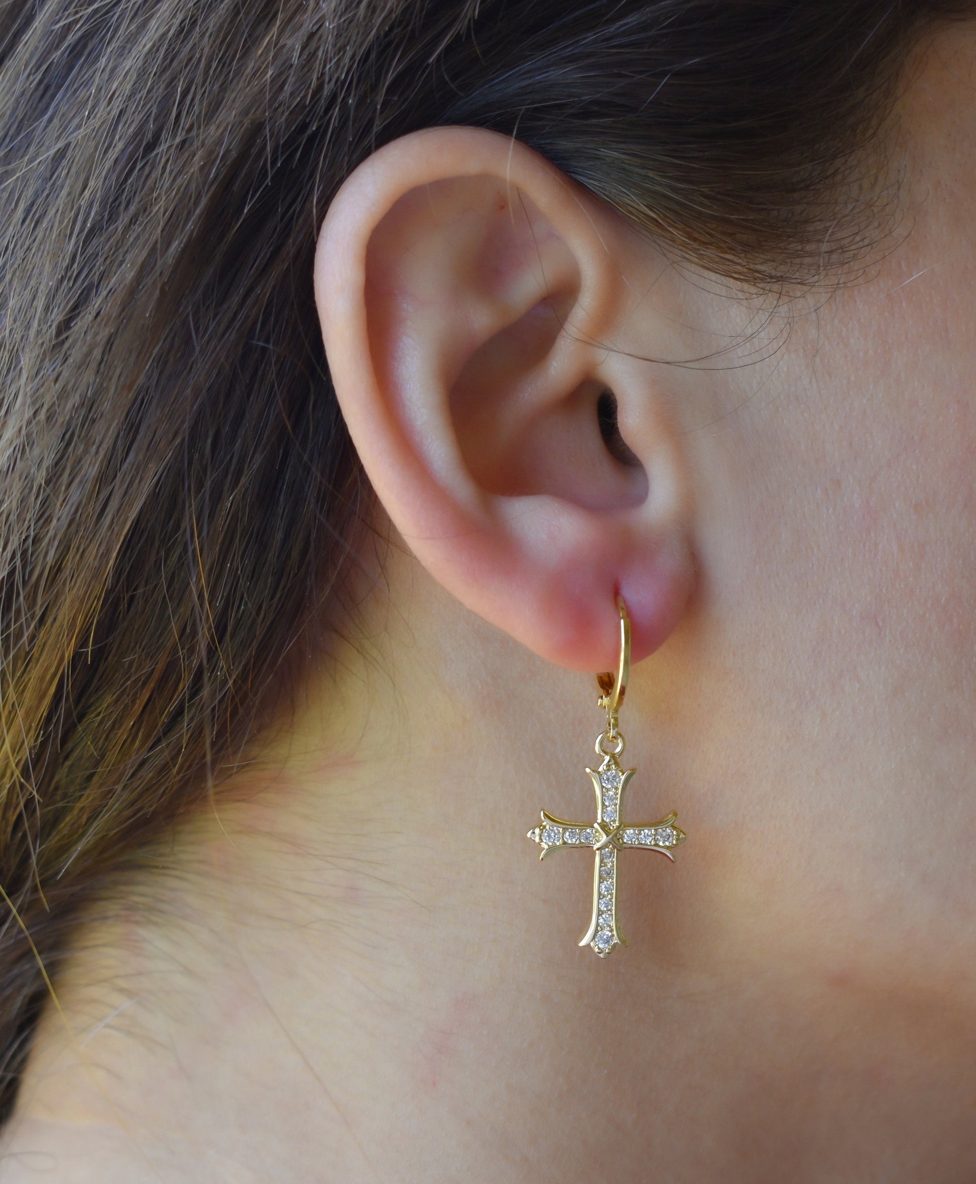 E Style Cross Earrings