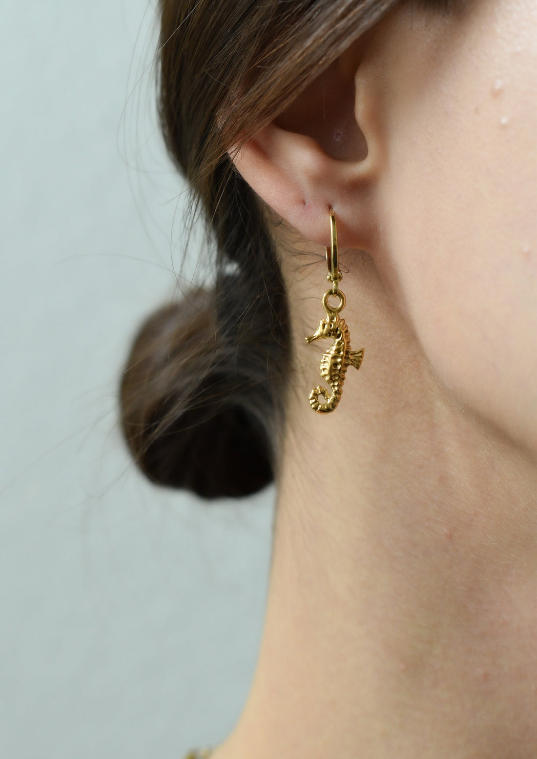 Gold Filled Seahorse Earrings · Seahorse Dangle Earrings, Horse Animal Charm Charm Earrings Handmade Personalized WATERPROOF Beach Jewelry