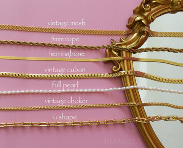 Gold FILLED Necklace, Vintage Choker, Mesh Choker, Herringbone, Freshwater Pearl Chain, WATERPROOF Gold Necklace Non Tarnish Jewelry