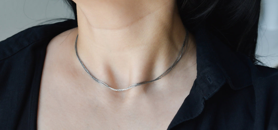 Gold Filled Four Layering Necklace - Minimalist Chain Necklace, Snake Overlapping Necklace For Bouquet, Women Girl Layer Necklace WATERPROOF