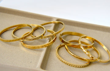Gold FILLED Bangle Bracelet Shiny Crystal Zircon Diamond Bracelet WATERPROOF Non Tarnish Women Jewelry